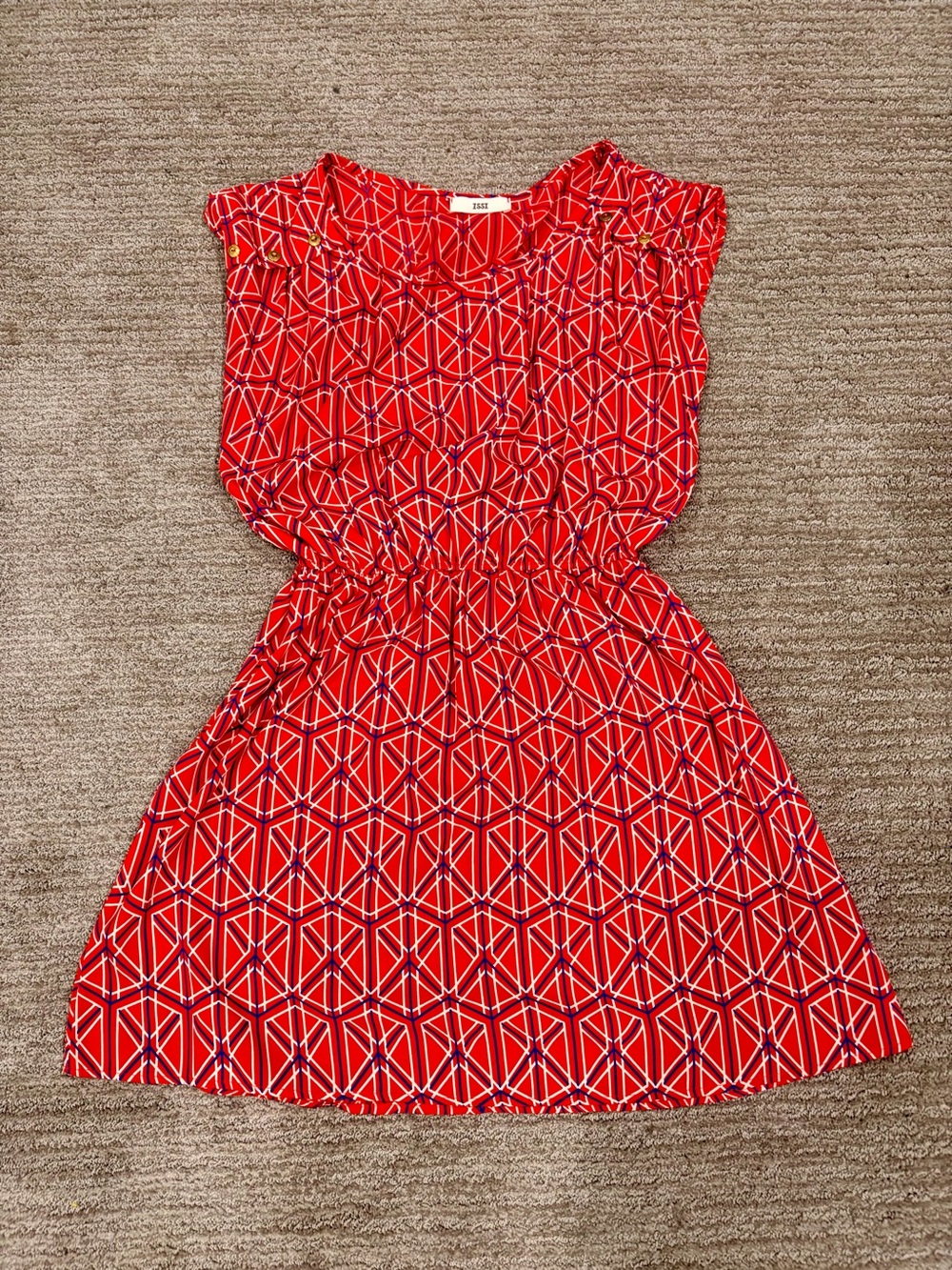 Kids Red Geometric Print Dress - Brand: 3J5?